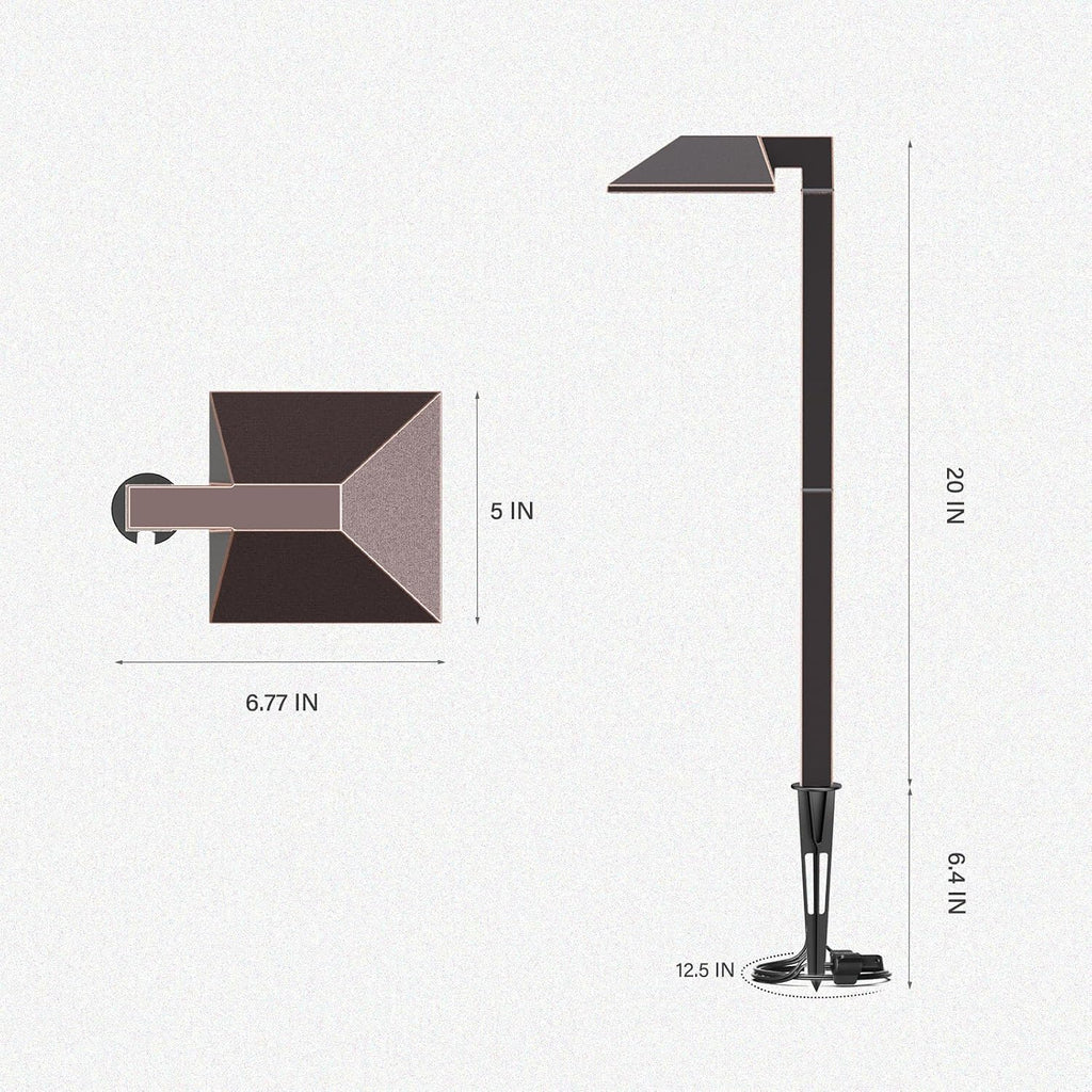GOODSMANN Low Voltage Landscape Lights 8PK Landscape Lighting Kit Pathway Light Wired Outdoor Walkway Lights 0.7W LED 100 Lumen Oil Rubbed Bronze Finish Warm White with Cable Connectors Metal Stakes