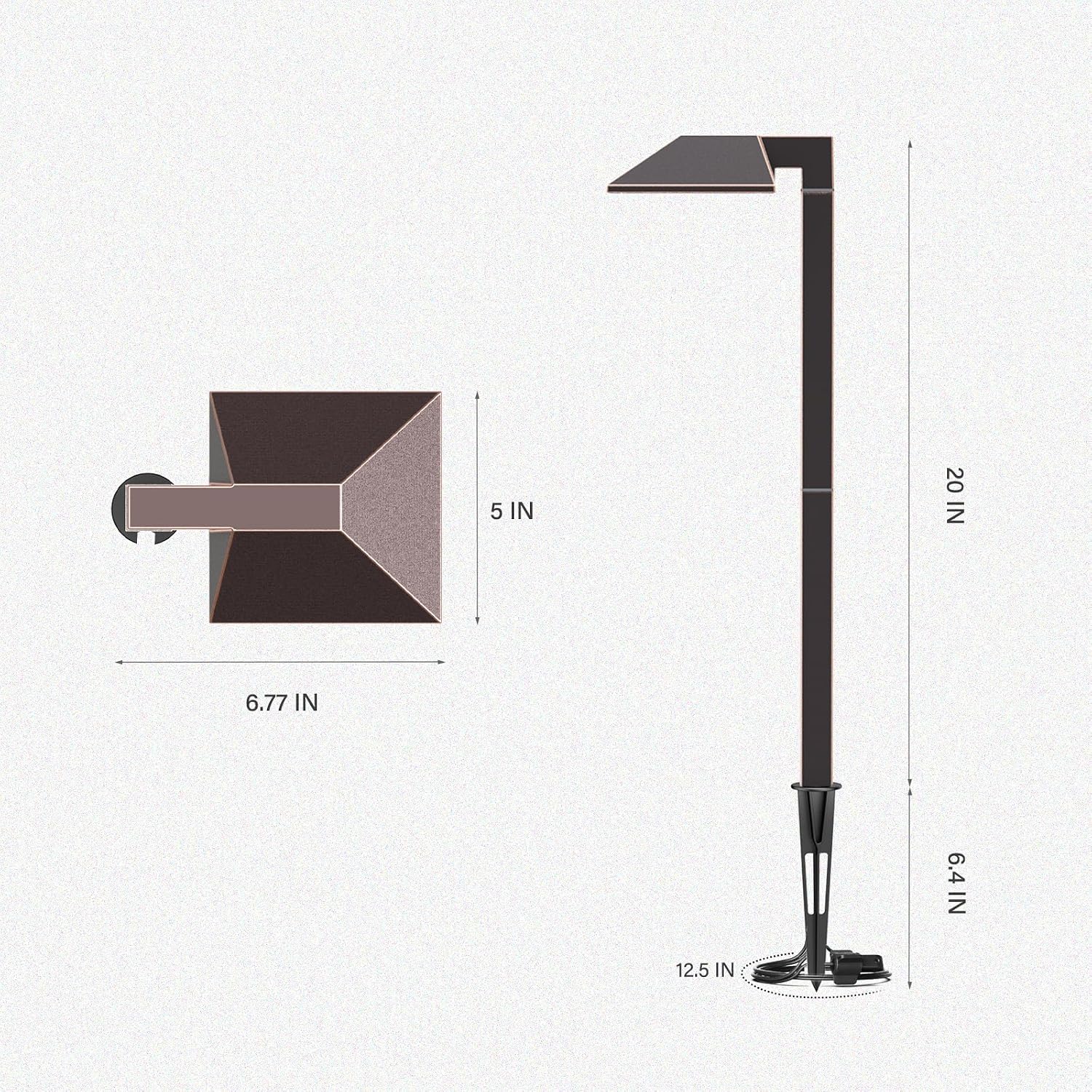 GOODSMANN Low Voltage Landscape Lights 8PK Landscape Lighting Kit Pathway Light Wired Outdoor Walkway Lights 0.7W LED 100 Lumen Oil Rubbed Bronze Finish Warm White with Cable Connectors Metal Stakes