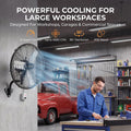 20'' Remote Control Outdoor Wall Mount Fan, 4 Speed Oscillating Wall Fan with All Sealed Brushless DC Motor, Heavy Duty Industrial Fans, Waterproof Fans for House, Garage, Warehouse, Factory
