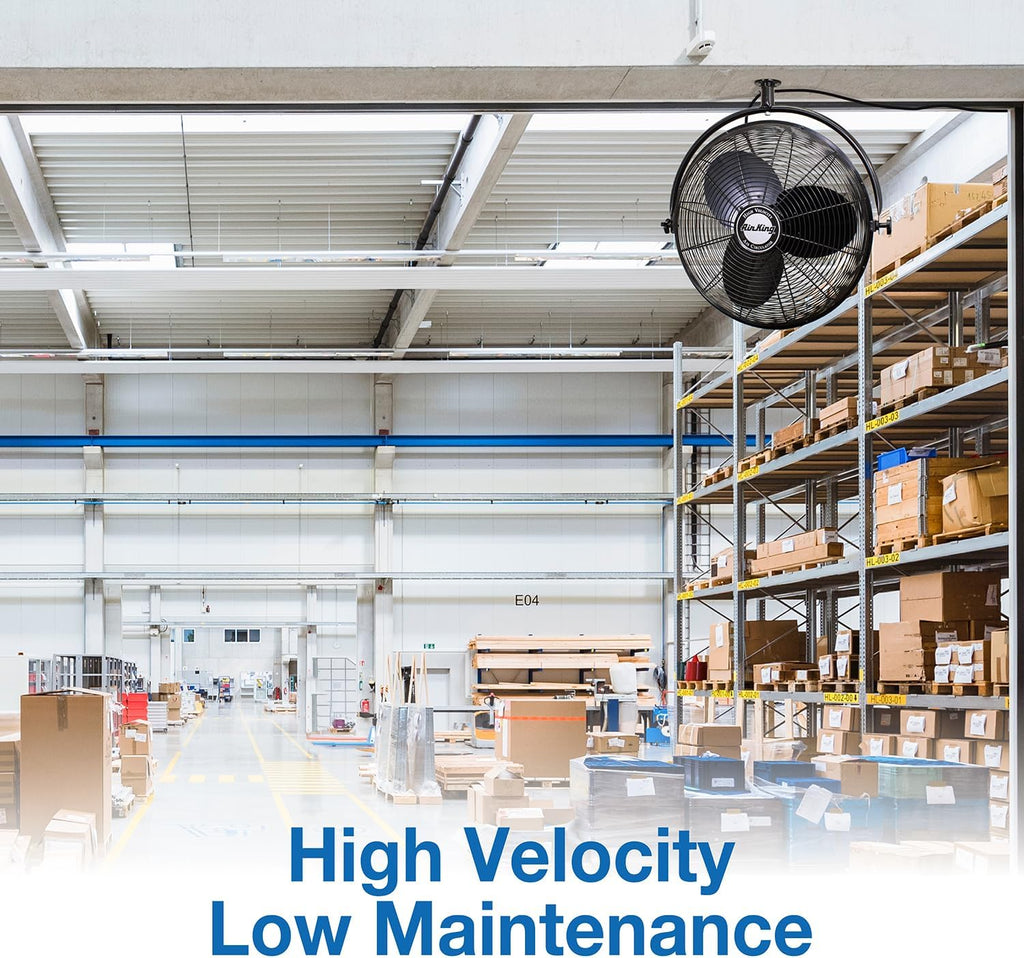 Air King 9320 20-Inch 1/6-Horsepower Industrial Grade Ceiling Mount Fan with 3,670-CFM, Black Finish