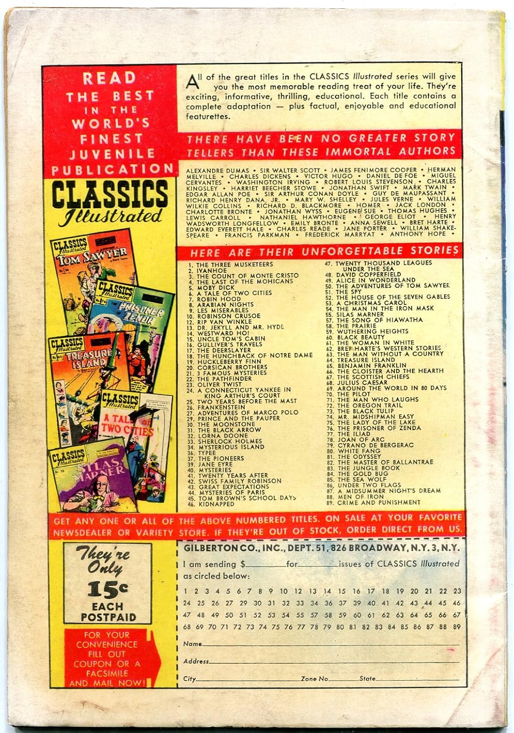 Classics Illustrated Comics #88 HRN 89- Men of Iron- Howard Pyle FN-