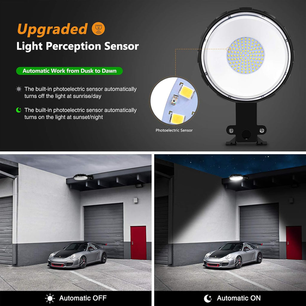 Viugreum 10 Pack 100W 12000LM LED Barn Light,Dusk to Dawn Outdoor Lighting, Garden Light IP65 Waterproof 5000k Daylight (700w MH/HPS Replacement) Security Light with Photocell
