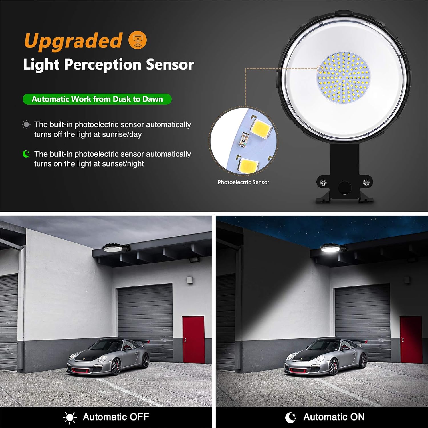 Viugreum 10 Pack 100W 12000LM LED Barn Light,Dusk to Dawn Outdoor Lighting, Garden Light IP65 Waterproof 5000k Daylight (700w MH/HPS Replacement) Security Light with Photocell