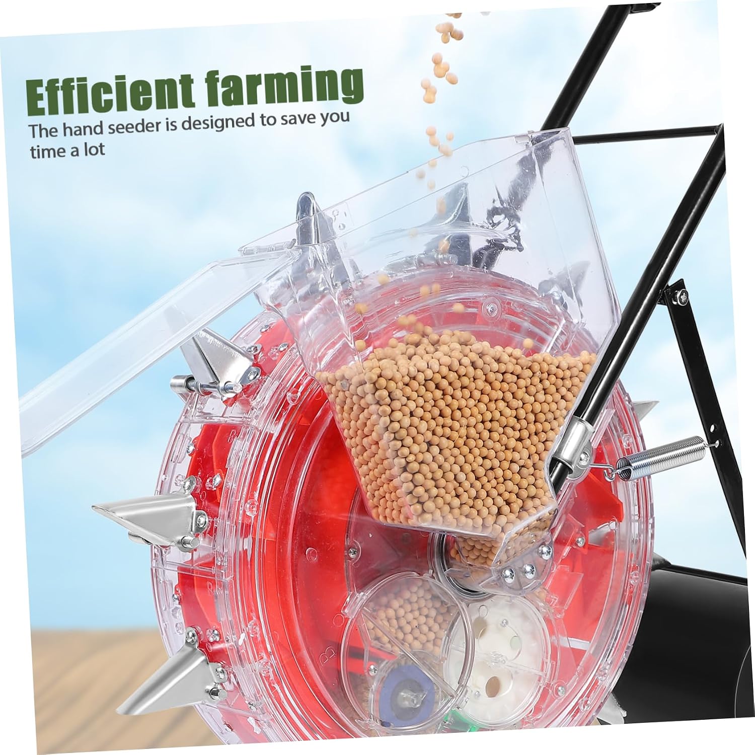 ORFOFE Hand Push Seeder Planter Manual Garden Roller with Nozzles for Precision Sowing and Fertilizing Easy to Use Gardening Tool for Efficient Planting