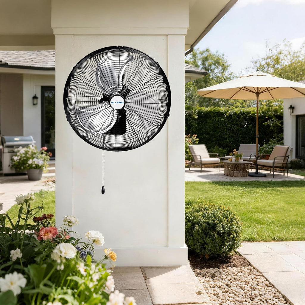 BILT HARD 20 in. Wall Mounted Outdoor Fan with 4750 CFM, 3-Speed Heavy Duty Industrial Outdoor Weatherproof Fan for Commercial, Garage, Patio and Gazebo