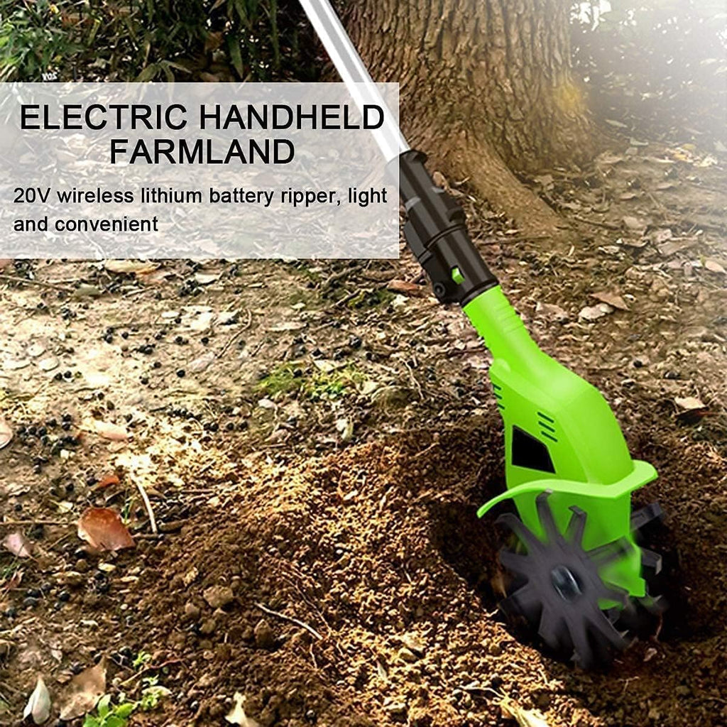 LXXW Electric Tiller Electric Garden Rotavator, Garden Tiller 20V Cordless, Power Weeder/Cultivator,Working Depth 25cm Electric Cultivator