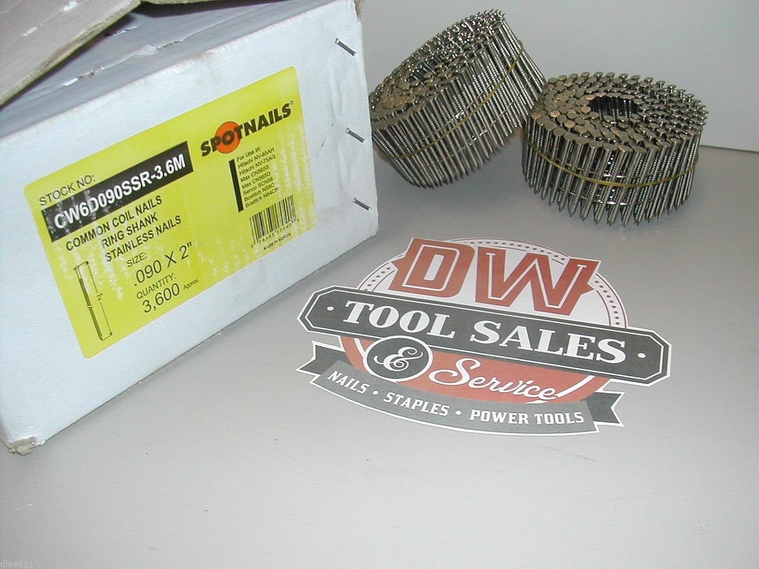 2' Coil Nails Ring Shank Stainless Steel 15 Degree Coil Fence Nails (3,600)