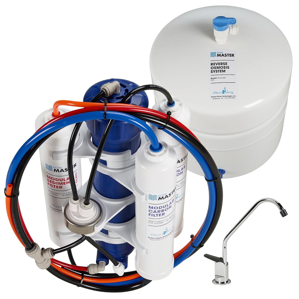 Home Master 4.5 Second Fill Rate Water Purification Unit, Multi-Stage Filtration, NSF Certified, Granular Catalytic Carbon, Stainless Steel, Plastic
