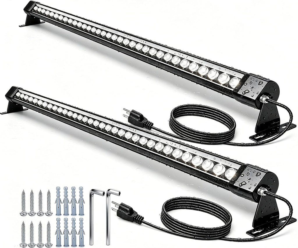 LED Wall Washer Light 72W 40inch IP67 Waterproof 5000K 120V Outdoor 2Pack | IP67 Waterproof 72W LED Wall Washer Delivers Even Glare-Free 5000K Light for Patio Garage Commercial Outdoor Year-Round Use