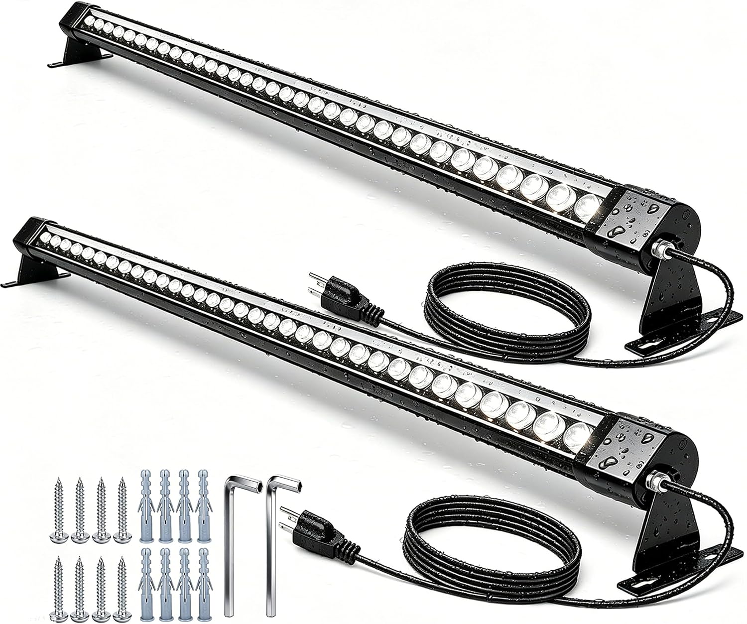 LED Wall Washer Light 72W 40inch IP67 Waterproof 5000K 120V Outdoor 2Pack | IP67 Waterproof 72W LED Wall Washer Delivers Even Glare-Free 5000K Light for Patio Garage Commercial Outdoor Year-Round Use