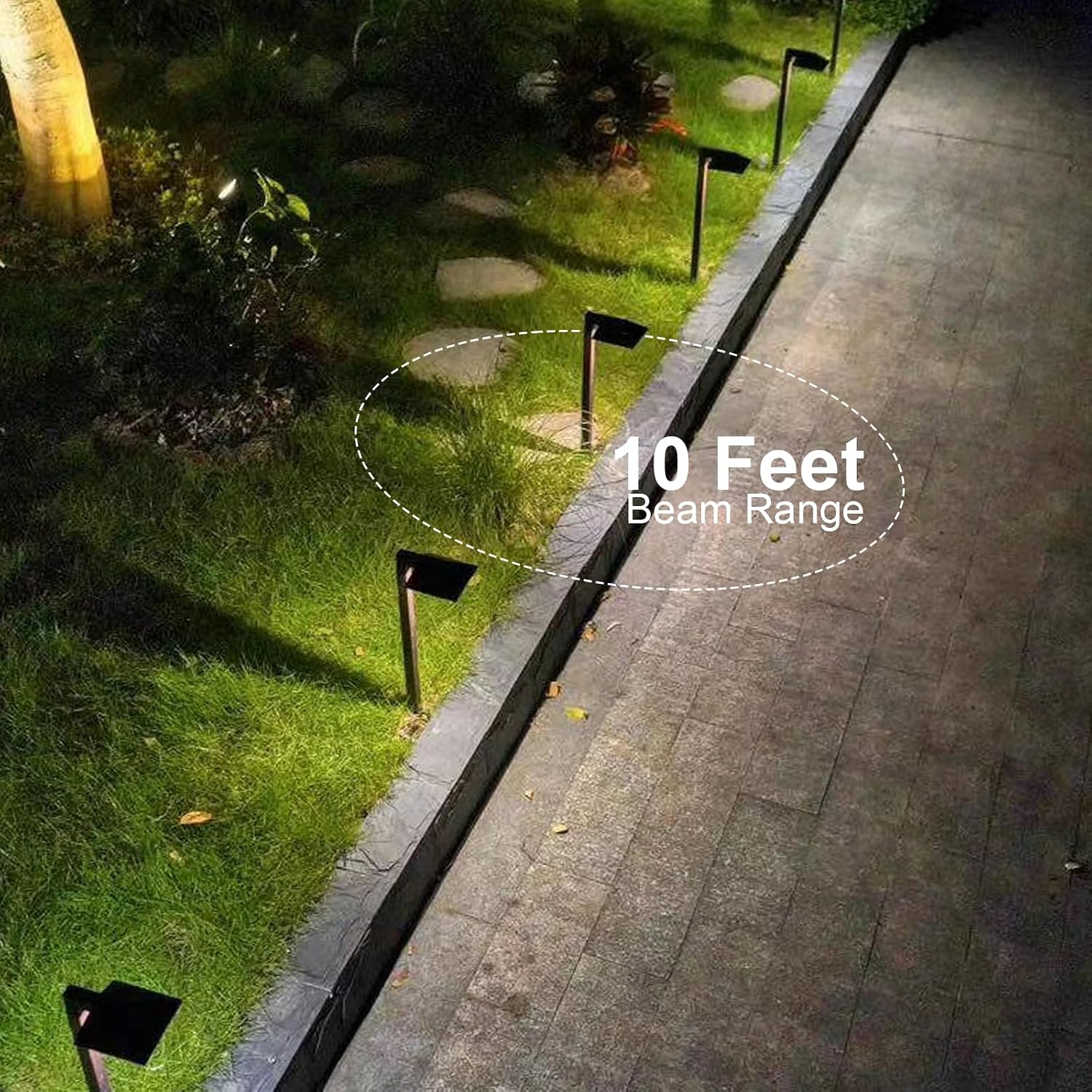GOODSMANN Low Voltage Landscape Path Lights 8PK Kit 0.6W LED Sidewalk Landscape Lighting 22 Lumen Outdoor Electric Walkway & Pathway Lights Wired Bronze Finish 3100K Warm White with Cable Connectors