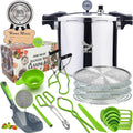 Supa Ant 23 Qt Canning Pot with Canning Supplies Starter Kit - Water Bath Pot with Rack and Lid - Jar Lifter, XL Ladle, Jar Tongs, and Bubble Popper