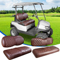 NOKINS Golf Cart Diamond Front&Rear Seat Covers Kit, Front Seat Covers Fits Club Car Precedent/Tempo/Onward Premium Seat Cushion, Rear Seat Covers Fits Aftermarket Standard Cushion(Brown&Brown 8438)