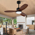 KBZZ 42 Inch Wood Ceiling Fans with Lights, Remote Control, Dimmable, Reversible DC Motor, Memory Function, Modern Outdoor Ceiling Fan with Light for Patio Porch (Black Walnut)