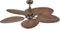 Hinkley Tropic Air 52' Indoor/Outdoor Ceiling Fan, Metallic Matte Bronze and Palm-Shaped Walnut Composite Fan Blades