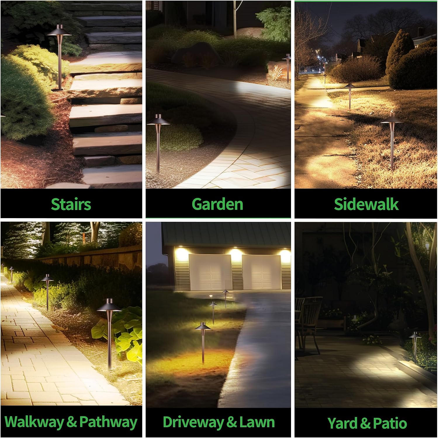 LED Pathway Lights Wired, 12V Landscape Path Lights 3000K/4000K/5000K Adjustable, Low Voltage Outdoor Waterproof, 5W 150LM ORB Aluminum for Lawn Garden 8 Pack