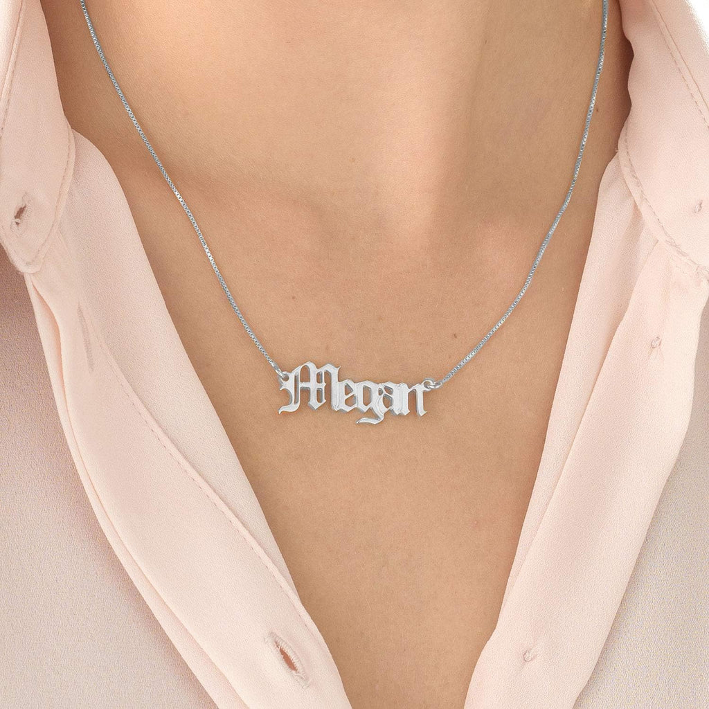 Theo Grace Personalized Name Necklace for Women – Choose Your Style - Custom Nameplate Pendant in Sterling Silver/Gold – Dainty Minimalist Jewelry Gift for Mom, Girlfriend, Birthday, Mother's Day