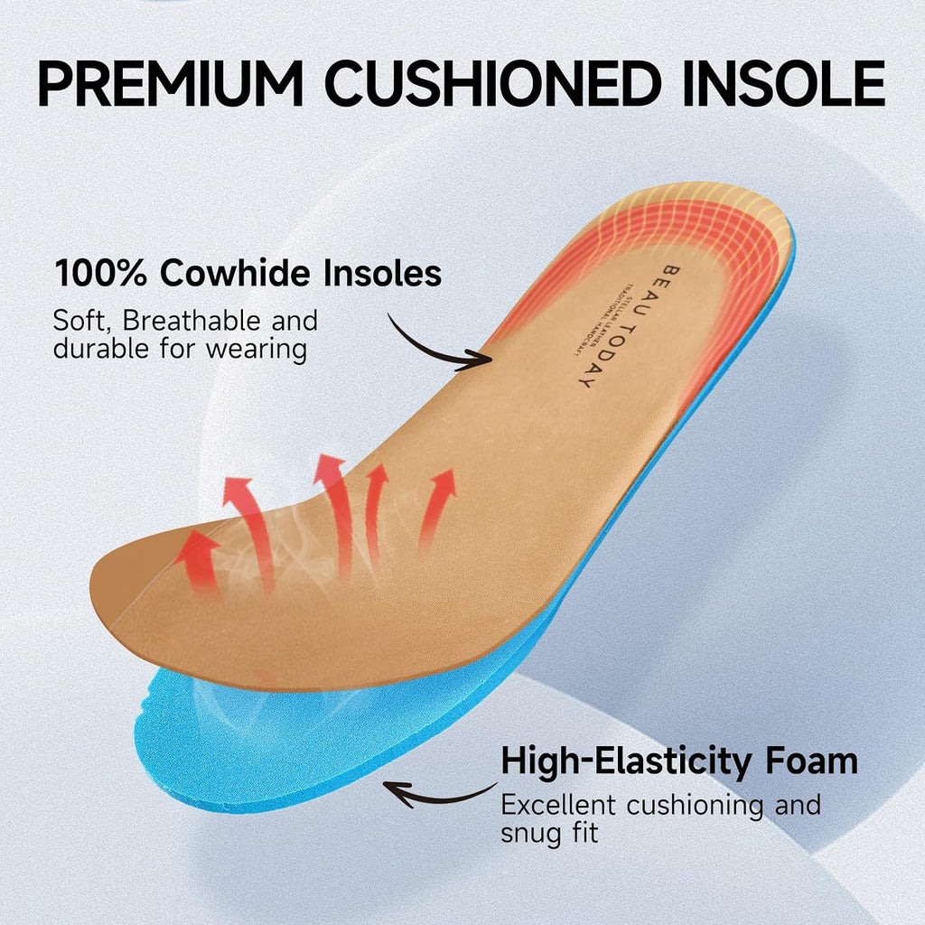 BEAU TODAY Mary Jane Shoes Women Mary Jane Flats Womens Oxford Wingtips Comfort Leather Round Toe Brogue Non-Slip Dressy Casual Cute Girls School Work Shoes