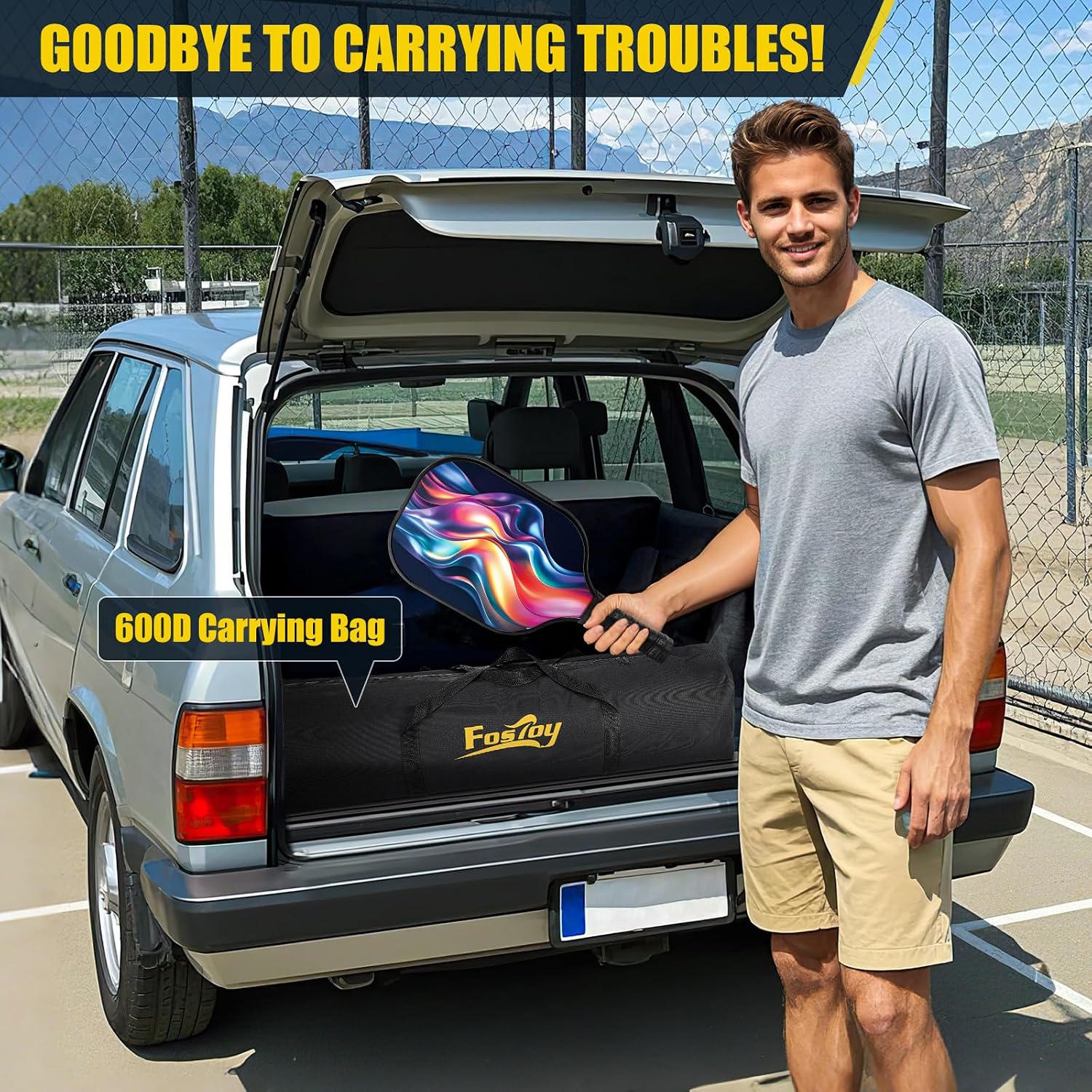 Pickleball Set Net with 4 Paddles, 6FT/11FT/22FT Portable 3-in-1 Pickle Ball Net with Carry Bag, Pickleballs, Designed for All Weather Conditions