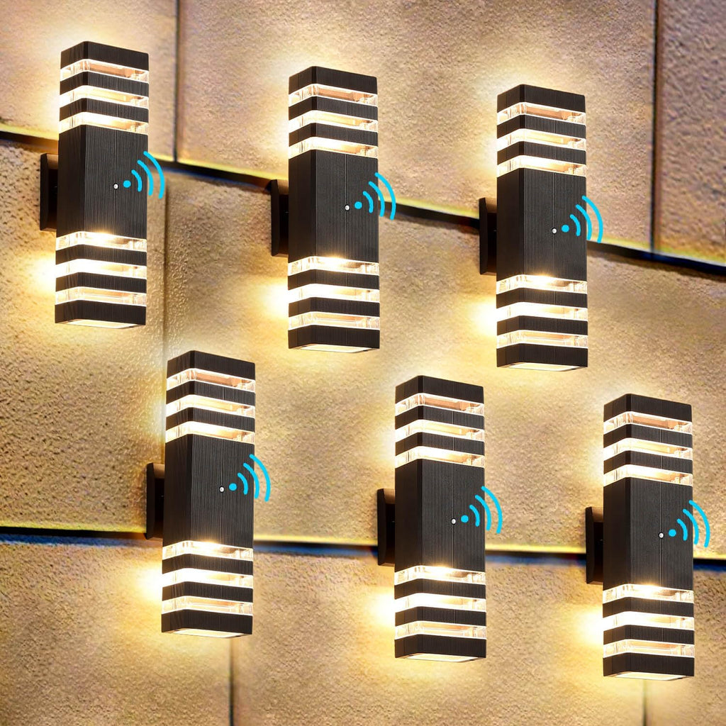6 Pack Dusk to Dawn Outdoor Light Fixture,14W IP65 3000K 1100LM Warm White,Exterior Lights for House, Up and Down Outdoor Sconce Lights, Aluminum Outdoor Lights for House Porch Garage