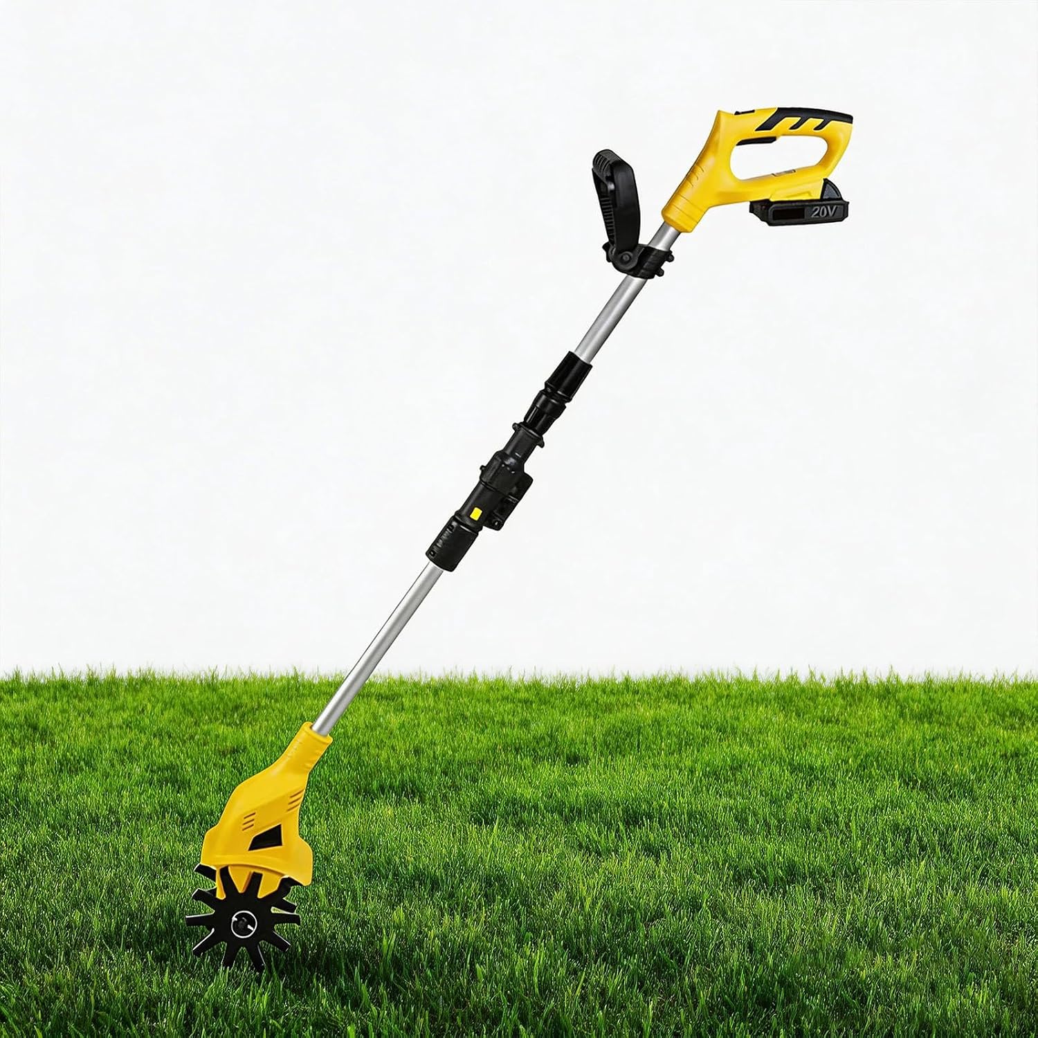 Small Cordless Tiller Cultivator,Electric Garden Tiller with 250 RPM,Battery Powered Garden Cultivator,Portable Handheld Electric Tiller for Lawn,Yard and Soil Cultivation 1Battery
