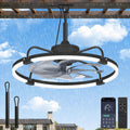 LEDIARY 24' Outdoor Ceiling Fans with Light for Patios, IP65 Waterproof Gazebo Fan, Plug-in Hanging Fan Remote&APP Control, 3CCT Dimmable, 6-Speeds, Caged Ceiling Fan for Gazebo,Patio,Pergola,Porch