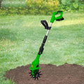 Small Cordless Tiller Cultivator, Electric Garden Tiller with 250 RPM, Battery Powered Garden Cultivator, Portable Handheld Electric Tiller for Lawn, Yard and Soil Cultivation (Green)