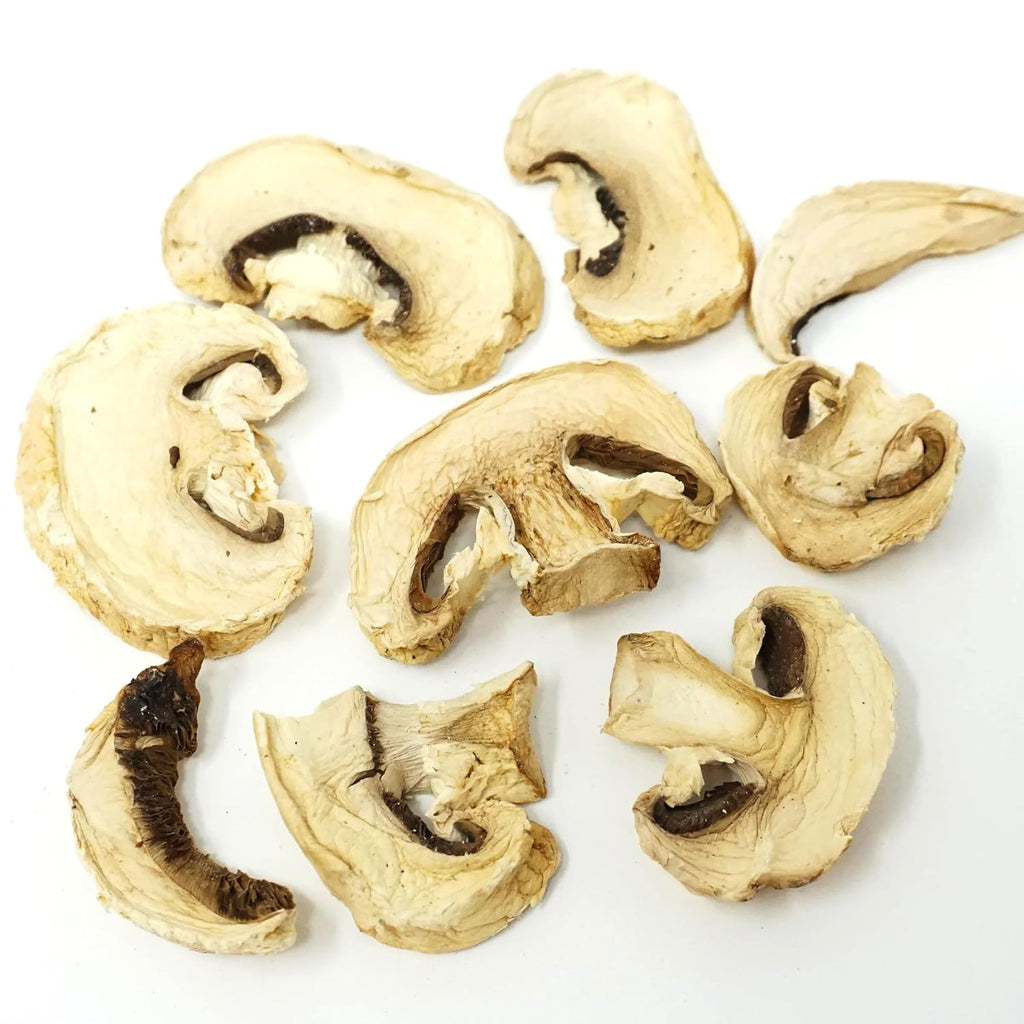 Essential Spice Dried Sliced White Button Mushrooms – Premium Quality, Mild & Savory Flavor – Ideal for Soups, Sauces, Stir-Fries & Pasta – Easy to Rehydrate, Great Pantry Staple (25 lb)