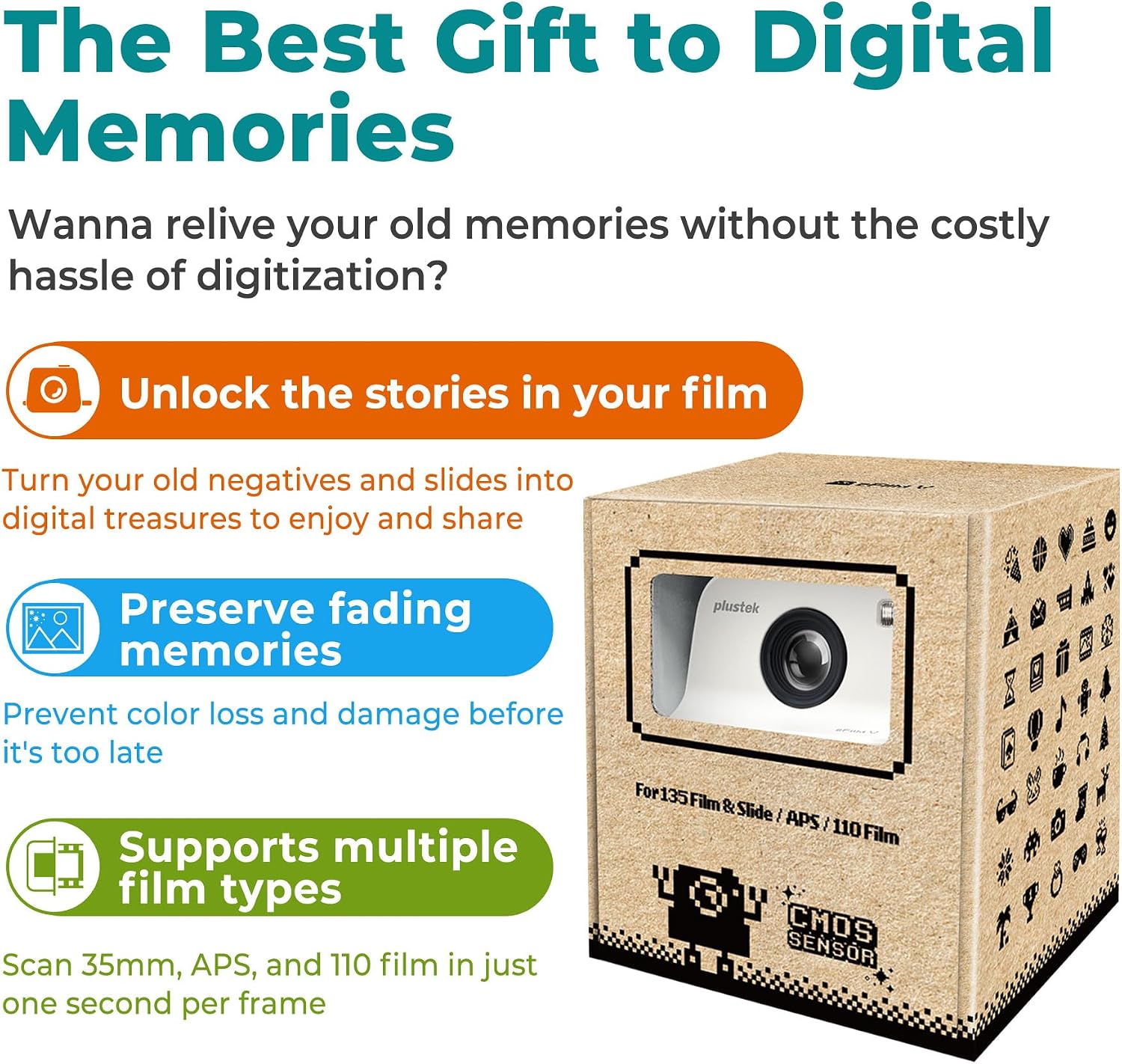 Plustek eFilm V - Slide & Negative Scanners, Quickly Convert 35mm / 110 / APS to Digital - Supports Mac and Windows OS