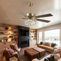 52 Inch Gold Ceiling Fan with Lights and Remote/APP, RGB Color Changing LED Ceiling Fan, Modern White & Gold Ceiling Fan for Living Room Bedroom, 3CCT, 6 Speeds, Indoor Luxury Ceiling Fan