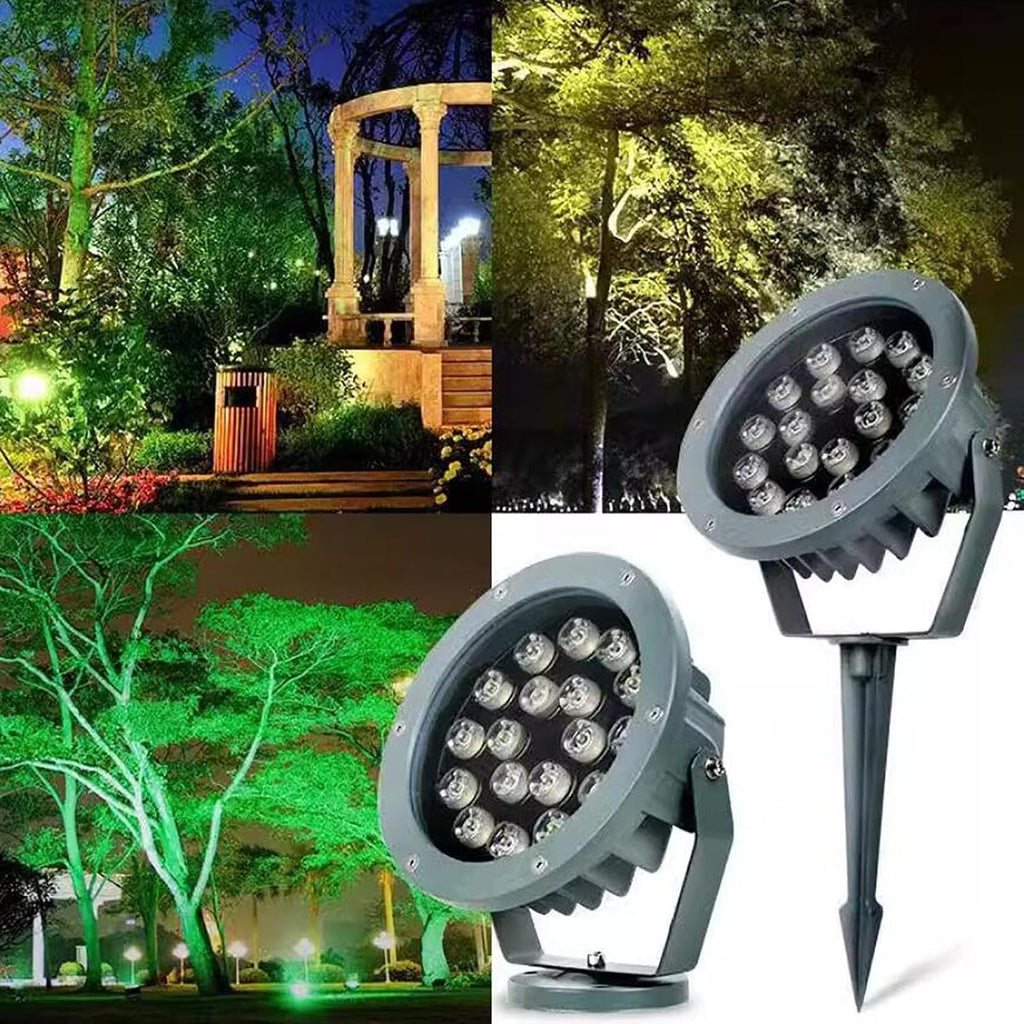 Tree Spotlight LED Beam Spotlight - Round Outdoor LED Flood Light, AC 110V IP65 Waterproof Triple Plug-in Tree Lamp, Garden Courtyard Greening Lawn Projection Tree Landscape Spotli