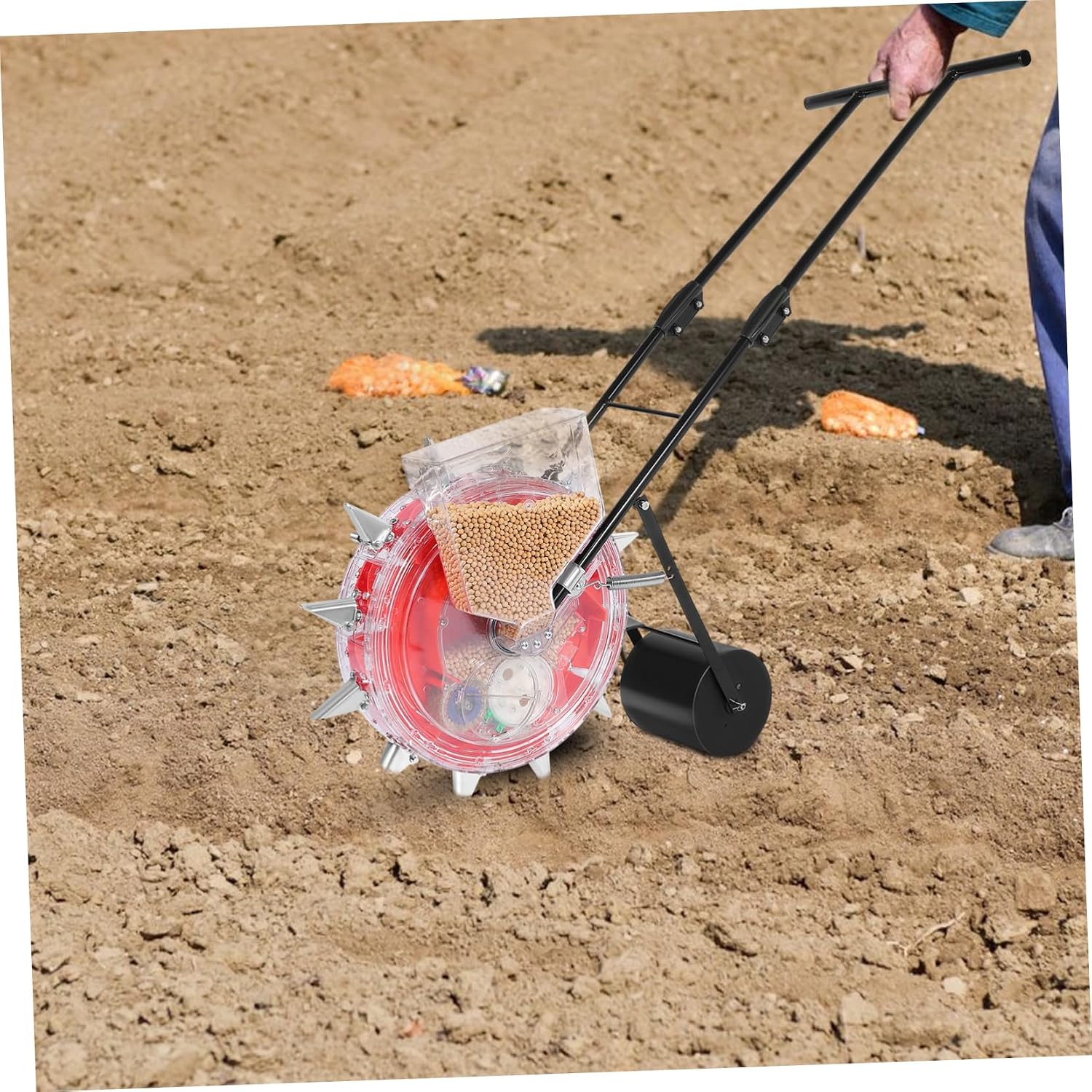 VANZACK Hand-Push and Fertilizing Roller Multi-Functional Manual Gardening Tool for Precision Sowing and Efficient Growth