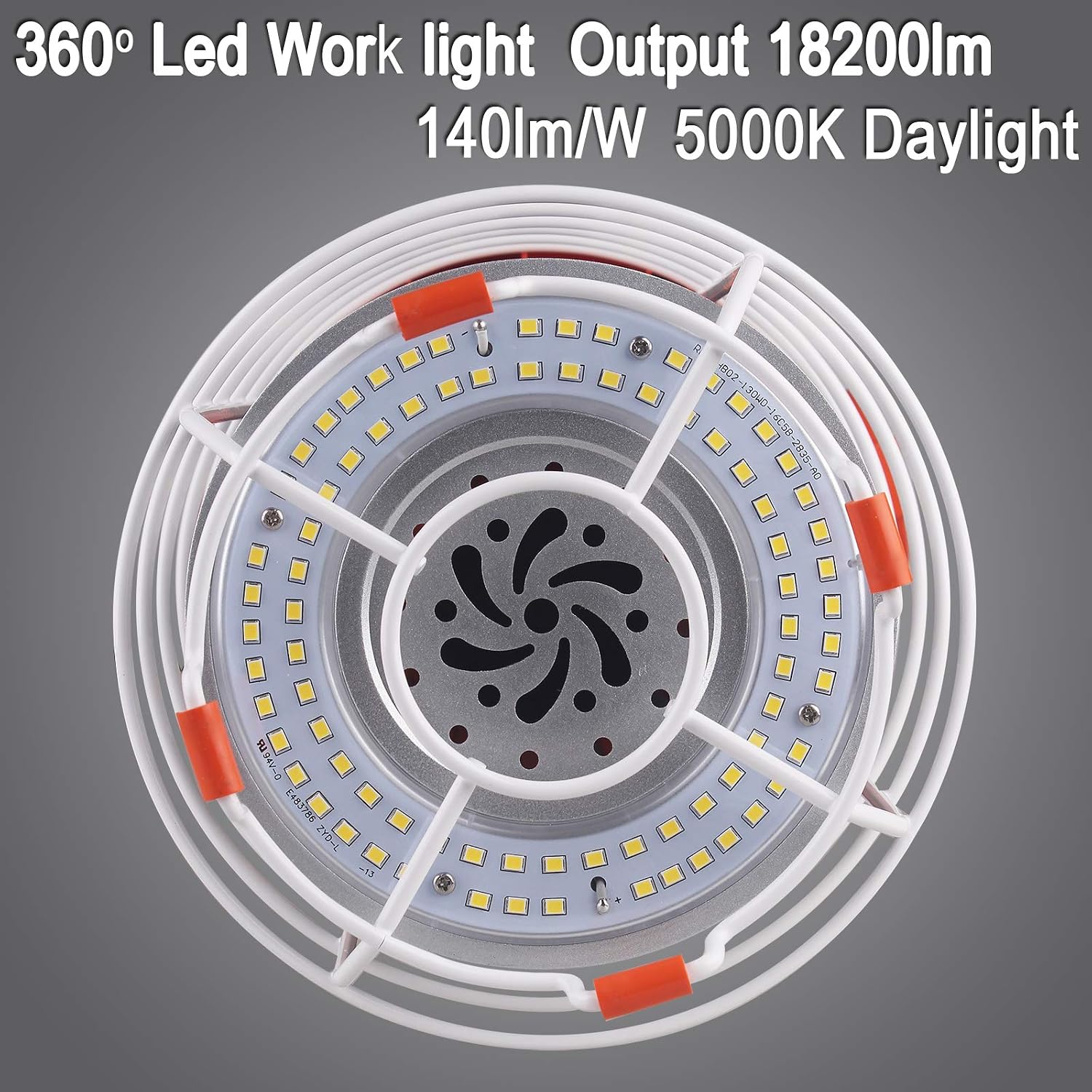Dephen 130W LED Temporary Work Light - 18200 Lumen, Rugged Steel Safety Guard, Linkable Design, UL Listed, 5 Year Warranty