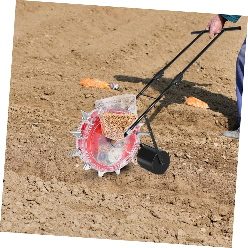 Hand-Push Planter Multi-Functional Precision Gardening Tool for Sowing and Fertilizing No Bending Design for Efficient Planting Agricultural Scenes