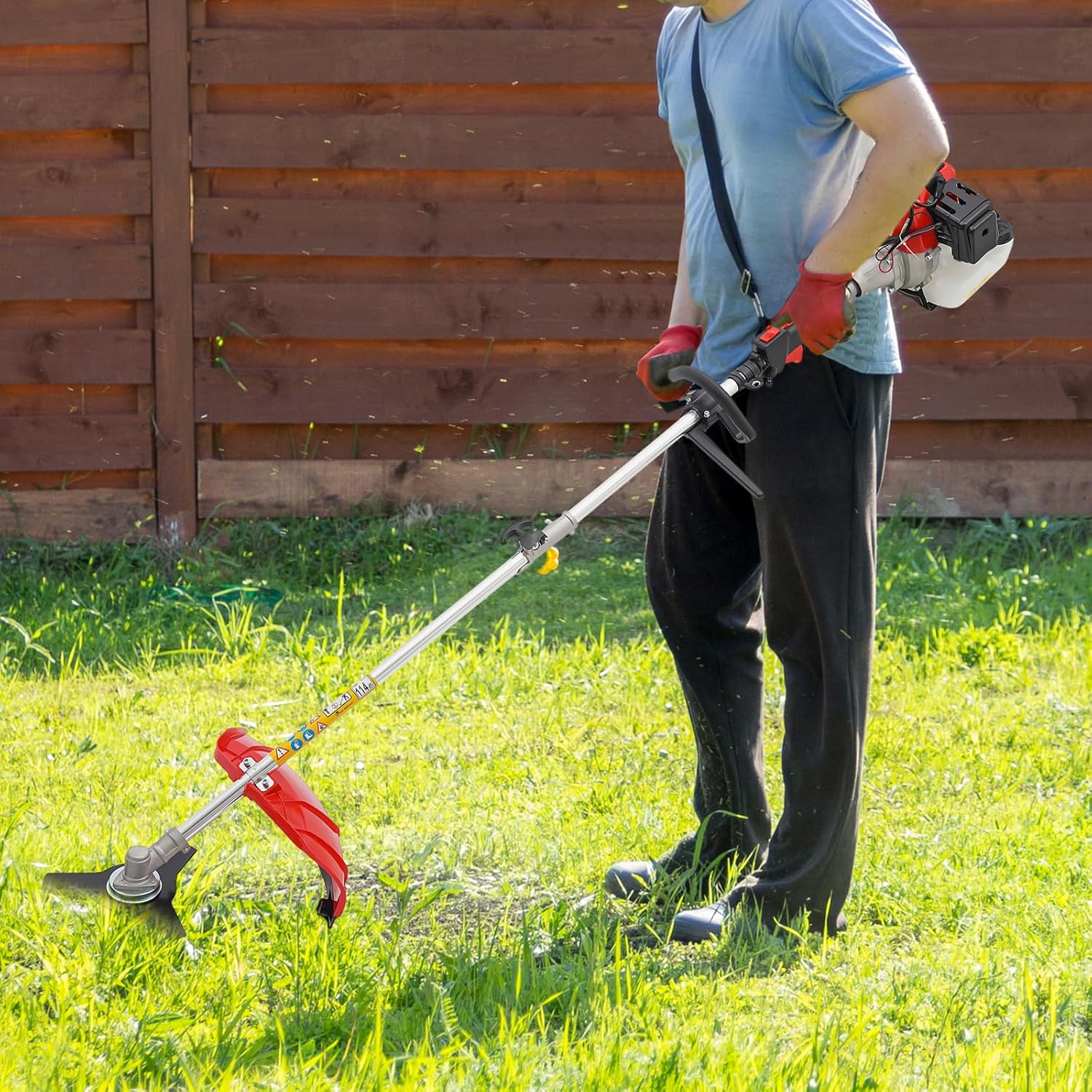 2-Stroke 53CC Gas Powered Tiller Cultivator Garden Yard Rototiller Tilling Tool, Multi-Functional Gas Tiller- Ideal for Garden, Lawn, Soil Cultivation, Weed & Digging
