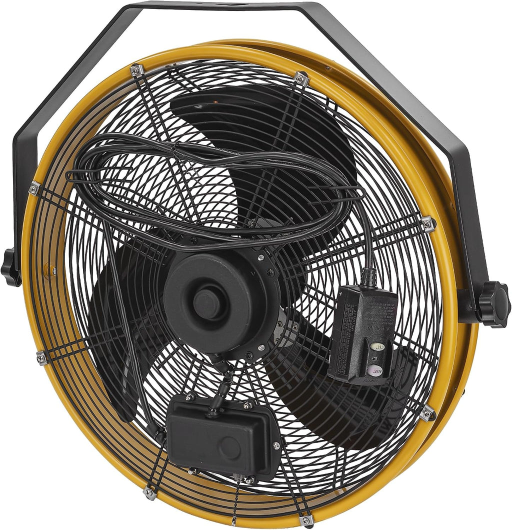 CAT fans - 18'-Blade Indoor/Outdoor IPX4 Weatherproof High-Velocity Wall Mounted Shroud Fan, 4,000 CFM, 3-Speed - For Industrial, Commercial, & Residential Use, cETL Certified (HVOD-18S-NG)