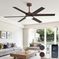 Fanbulous 56 Inch Ceiling Fans with Lights and Remote, Reversible 6 Blades, Dimmable, 3000K-6000K Adjustable, Outdoor Ceiling Fans for Patios, Large Ceiling Fan for Indoor or Covered Outdoor-Brown