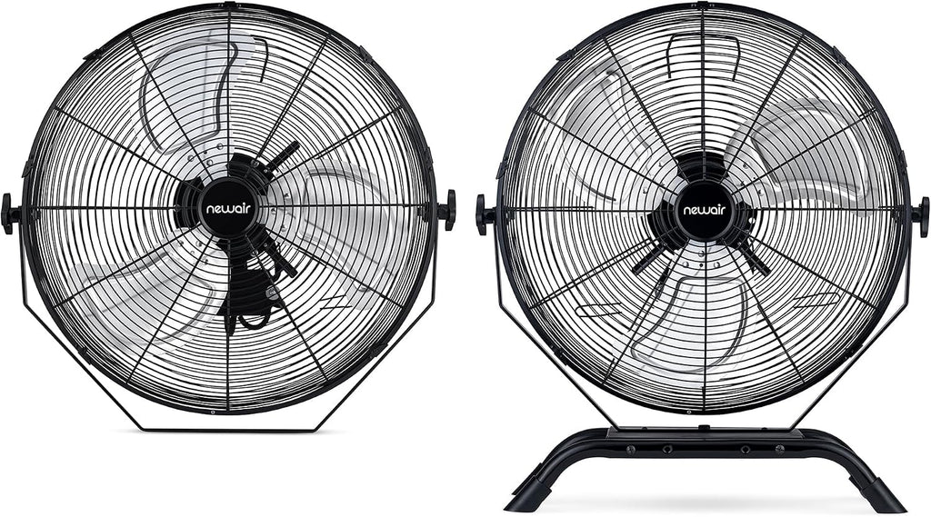 NewAir 20' High Velocity Outdoor Fan, Heavy Duty Waterproof 2-in-1 Floor Stand or Wall Mount Fan, Adjustable Tilt and 3 Speeds up to 4650 CFM | Wall Fan or Garage Fan for Indoor, Patio, Gym or Porch