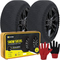 Snow Socks for Tires - Great Alternative to Tire Chains for Cars, 3D Fabric for Maximum Tire Traction & Grip, Fits SUVs, Most Subaru Models, Minivans, Pickups & Sedans (Set of 2) - Extra Large