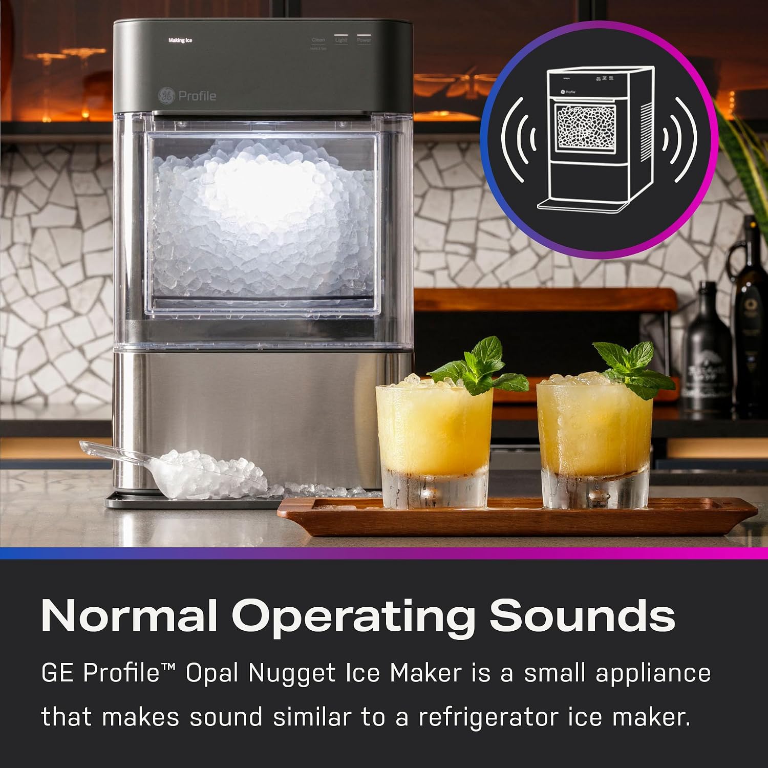 Profile Opal 2.0 | Countertop Nugget Ice Maker | Ice Machine with WiFi Connectivity | Smart Home Kitchen Essentials | Stainless Steel