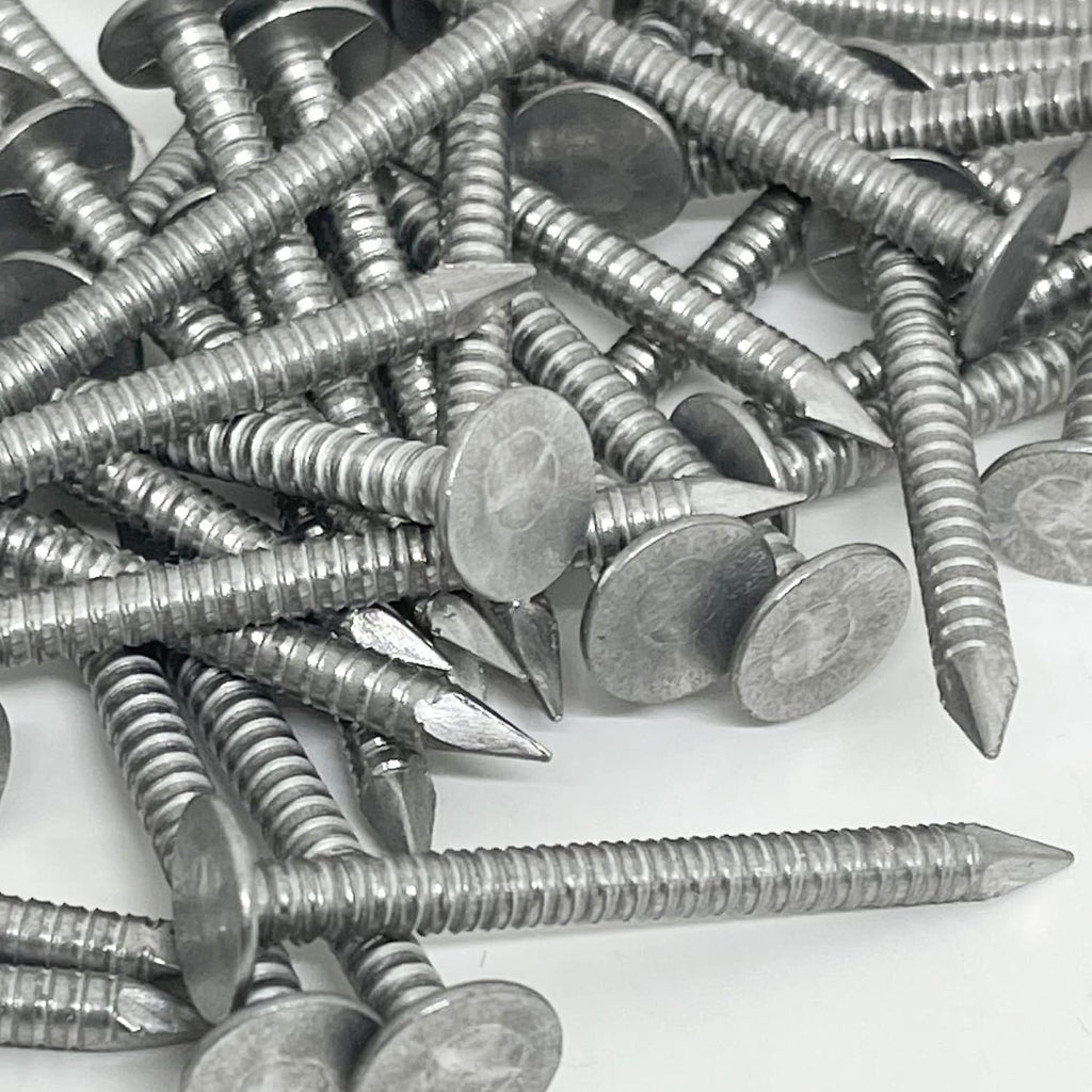 1.25'-RING SHANK ALUMINUM - ROOFING SIDING NAILS - Vinyl & Aluminum Siding & Facia Trim Nail – Aluminum metal secure holding Ring Shank nail – QTY (2000)