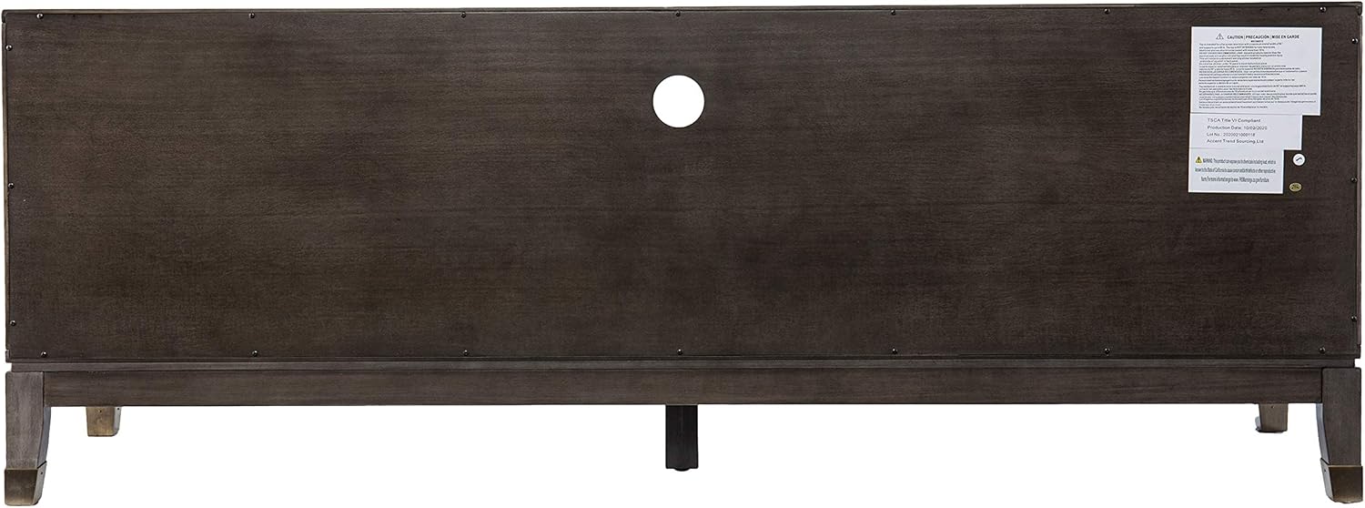 SEI Furniture Brenting w/Storage Media Stand, Graywashed (AMZ3156901SM)