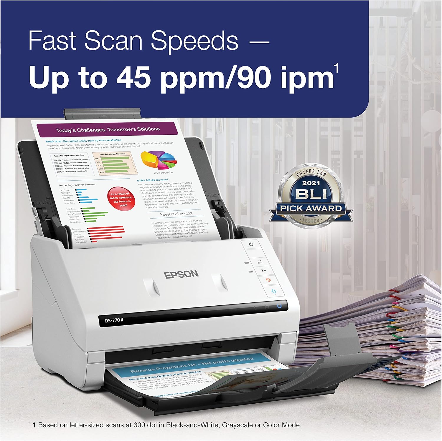 Epson DS-770 II Color Duplex Document Scanner for PC as Well as Mac with 100-page Auto Doc Feeder (ADF), Twain and ISIS Drivers