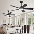 ZMISHIBO 2 Pack 44' Ceiling Fans with Lights, Black Modern Ceiling Fan with Remote, Farmhouse Indoor Ceiling Fan with Dual Finish Blades, Quiet & Strong Motor, Bright LED Light.
