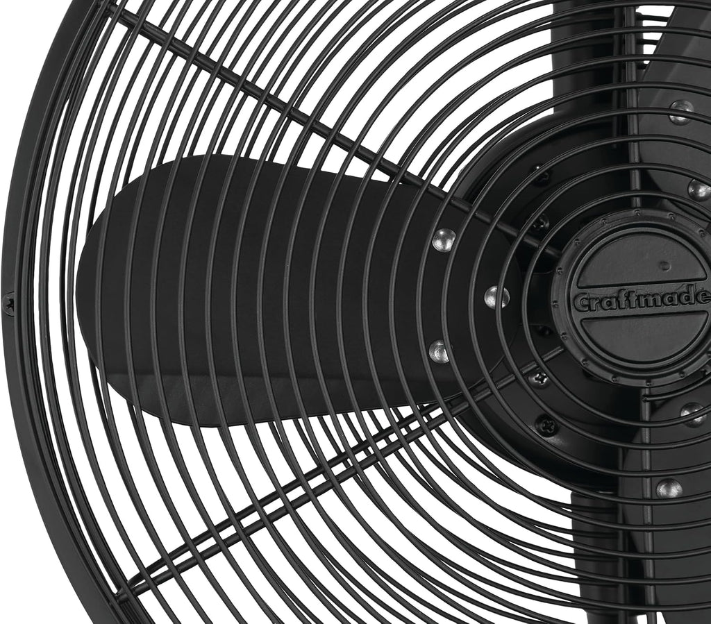 Craftmade Bellows I Indoor/Outdoor 14' Flat Black Finish Oscillation Wall Fan (Plug-in)