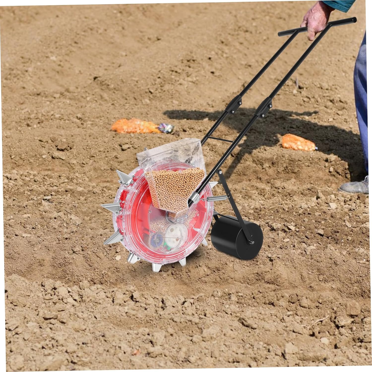 Happyyami Hand- for Garden Planting Multi-Functional Manual and Fertilizer Applicator Precision Control for Efficient Sowing of Corn and Soybeans