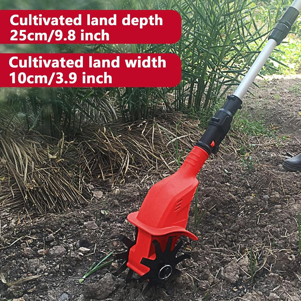 Cordless Rotavator, Handheld Electric Garden Tiller/Rotavator, 4000mah Battery Powered Soil Cultivator,20v Fast Charge Gardening Tool,4000mA×2