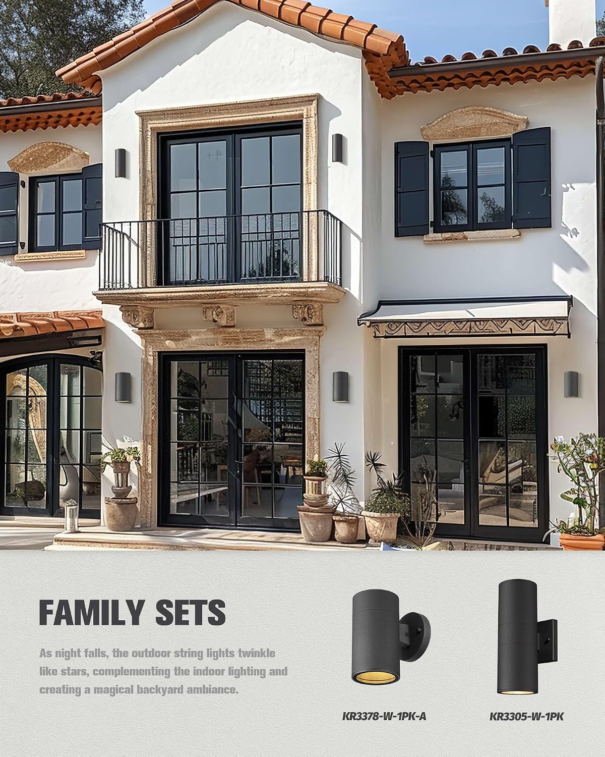 Ken & Ricky Dusk to Dawn Wall Lights, Matte Black Outdoor Porch Light, Modern Outdoor Wall Sconce with Tempered Glass Cover for Porch Garage Patio Doorway Entryway -4 Pack