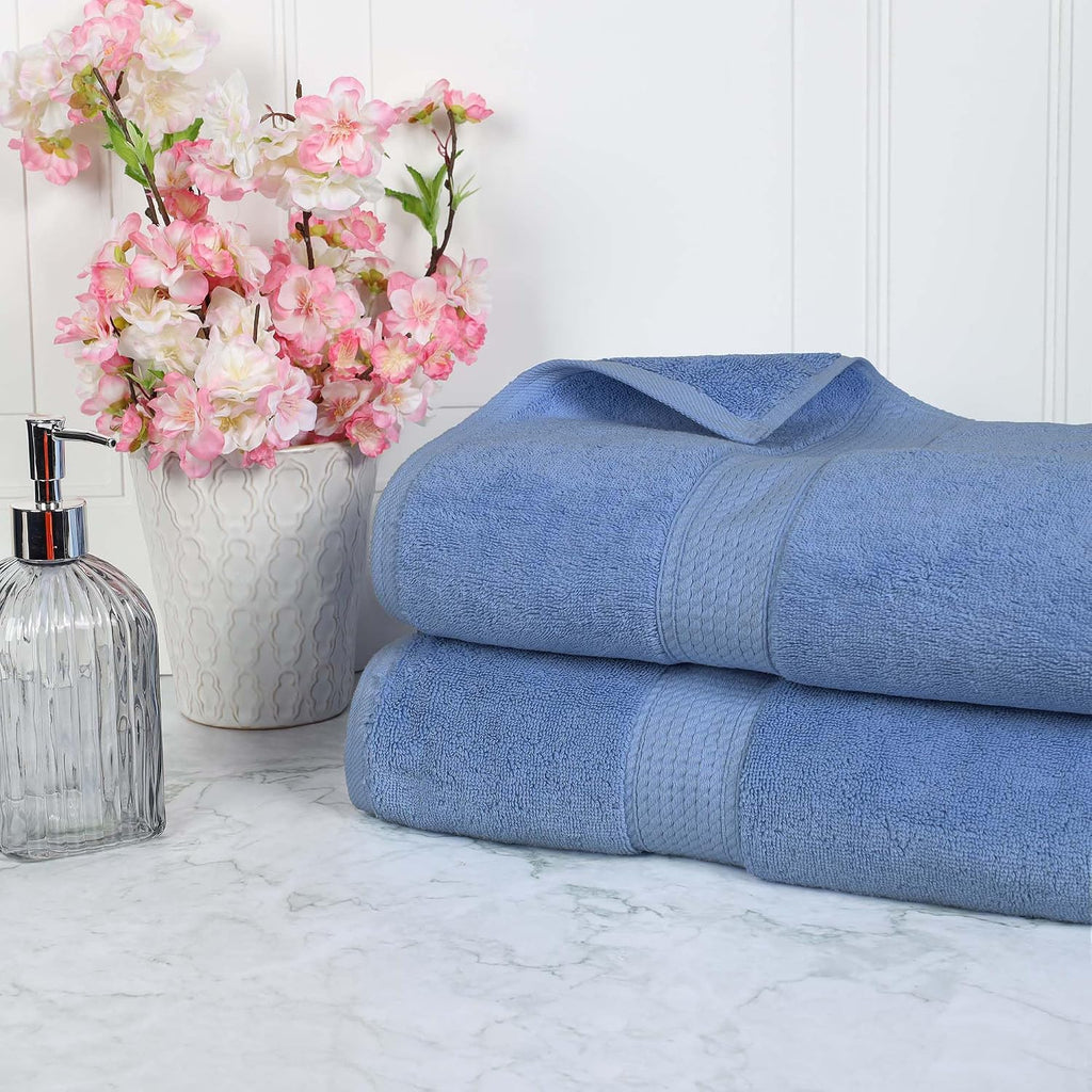 SUPERIOR Egyptian Cotton Pile Heavyweight Bath Sheet, 2 Piece Set, | Highly Absorbent, Ultra Soft Luxury 800 GSM Towel Set for Bathroom, Shower, Hotel Essentials Oversize Plush Madeline Towels