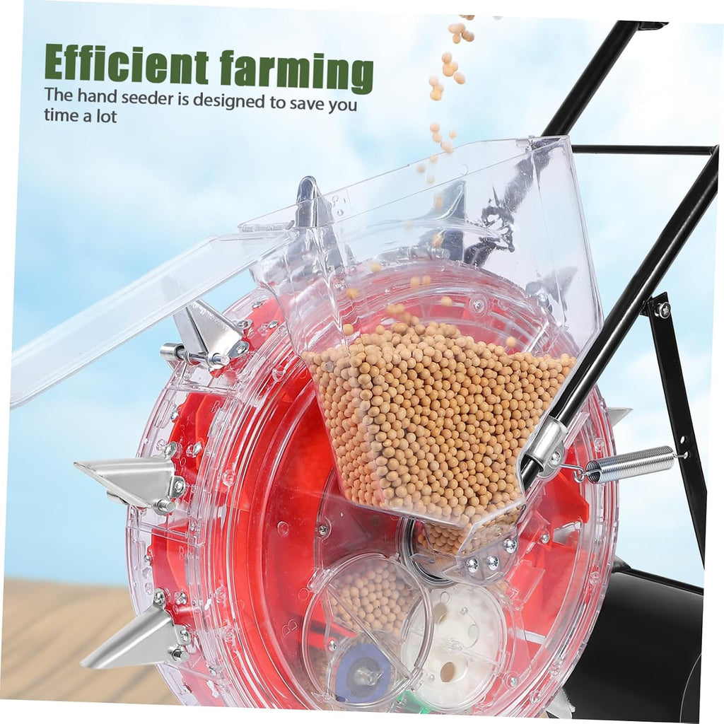 HANABASS Hand-Push Planter Multi-Functional Manual Rolling Fertilizer Applicator Precision Control for Efficient Gardening and Planting Nozzles